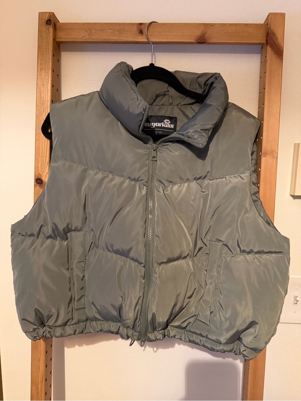 Puff Vest in Sage Green Size XL